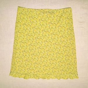 NWOT Express Green Floral Print Layered Midi Skirt